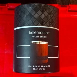 Elemental recess series 10 oz teak wood cup keeps cold